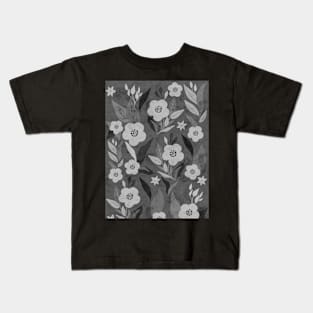 Floral black pattern Kids T-Shirt